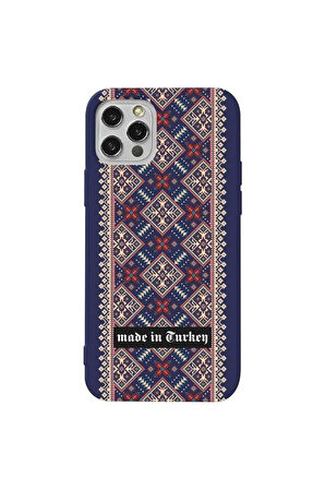 Iphone 12 Pro Max Lacivert Renkli Silikon Telefon Kilifi - Made In Turkey