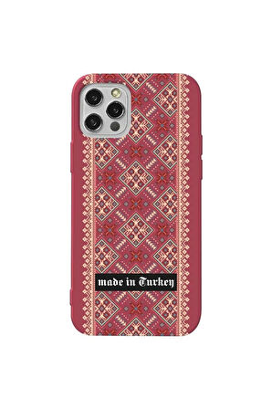 Iphone 13 Pro Max Bordo Renkli Silikon Telefon Kilifi - Made In Turkey