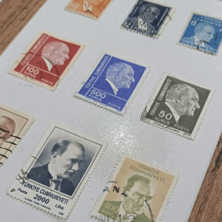 Dekoratif Çerçeveli Nostaljik Pul Koleksiyonu (4 Adet Tablo)