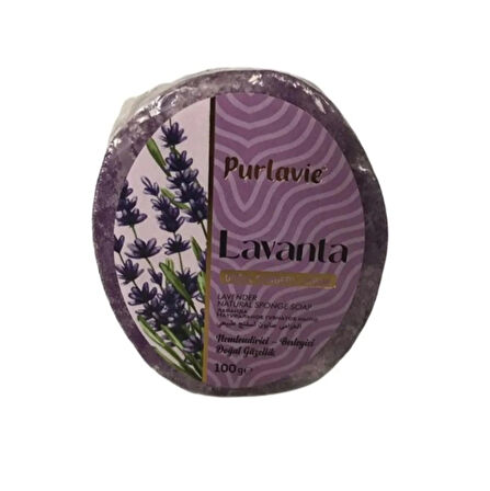 Purlavie Lavanta Aromalı Doğal Yumuşak Süngerli Sabun 100gr 