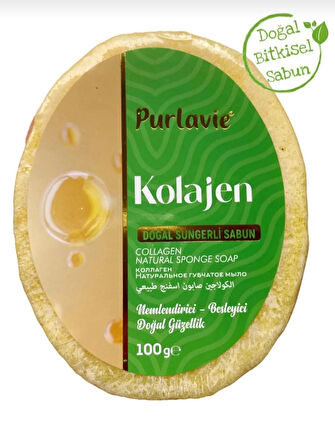 Purlavie Kolajen Doğal Yumuşak Süngerli Sabun 100gr 