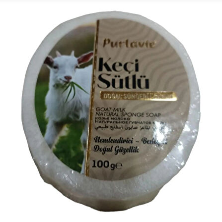 Purlavie Keçi Sütlü Doğal Yumuşak Süngerli Sabun 100gr 