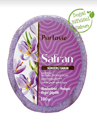 Purlavie Safran Aromalı Doğal Yumuşak Süngerli Sabun 100gr 