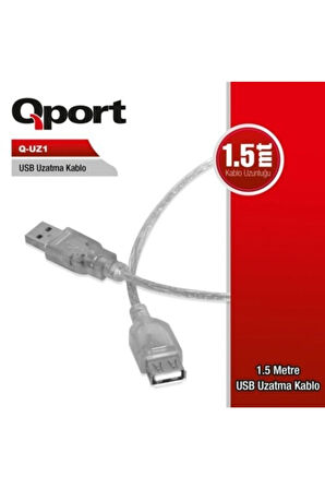 Qport Q-Uz1 USB 2.0 USB Uzatma Kablosu 1.5mt