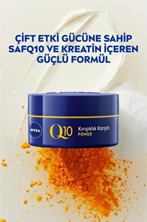 Q10 Power Kırışıklık Karşıtı Yenileyici Gece Cilt Bakım Kremi 50ml, Nemlendirici, Hyaluronik Asit