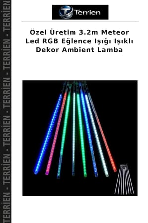 Özel Üretim 3.2m Meteor Led RGB Eğlence Işığı Işıklı Dekor Ambient Lamba