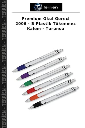 Premium Okul Gereci 2006 - B Plastik Tükenmez Kalem - Turuncu