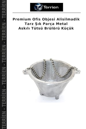 Premium Ofis Objesi Alisilmadik Tarz Şık Parça Metal Askılı Tütsü Brülörü Küçük