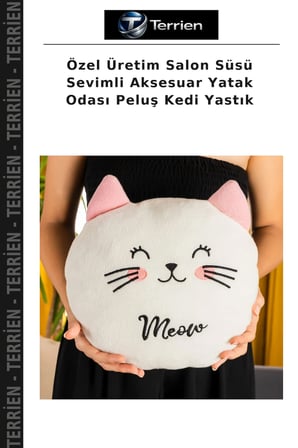 Özel Üretim Salon Süsü Sevimli Aksesuar Yatak Odası Peluş Kedi Yastık