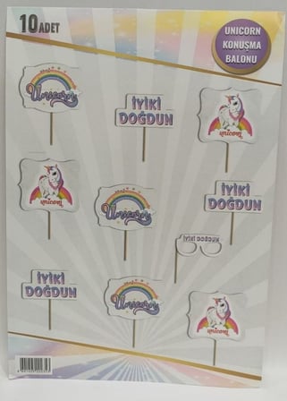 Özel Üretim Süsleme Oyun Sürpriz UNICORN KONUŞMA BALONU