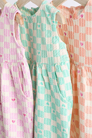 Next Baby % 100 Pamuklu Pembe Pastel 3’lü Romper Set