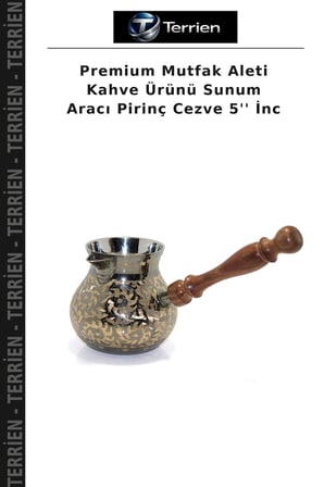 Premium Mutfak Aleti Kahve Ürünü Sunum Aracı Pirinç Cezve 5'' İnc