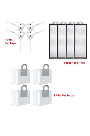 Roborock Q5 Pro Q8 Max Uyumlu Filtre Yan Fırça Toz Torbası