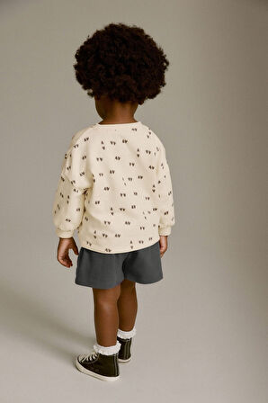 Next Baby Pamuklu Mono Kalpli Sweatshirt Şort Alt Üst Takım