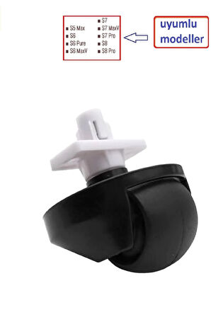 Roborock S6 Q7 Q8 S7 S5 modelleri ile uyumlu ön Teker - Tekerlek