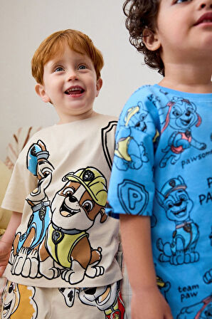Next Baby % 100 Pamuklu Paw Patrol Baskılı Kısa Kollu Şortlu 3’lü Alt Üst Takım