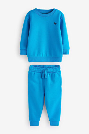 Next Baby % 100 Pamuklu Kobalt Mavi Uzun Kollu Jogger Alt Üst Takım