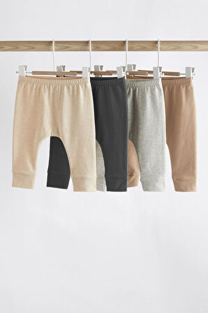 Next Baby Pamuklu Krem Kahve 4’lü Set KremSiyahGriBej