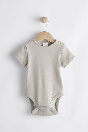 Next Baby % 100 Pamuklu Mavi Cepli Salopet Gri Body Zıbın 2’li Set