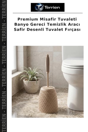 Premium Misafir Tuvaleti Banyo Gereci Temizlik Aracı Safir Desenli Tuvalet Fırçası