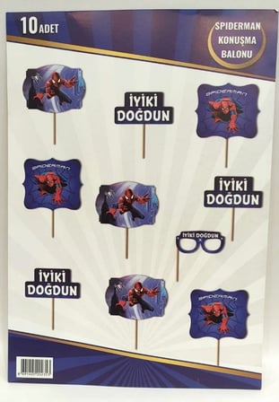Premium Kutlama Ürünü Eğlence Fotoğraf Çekimi ÖRÜMCEK ADAM KONUŞMA BALONU