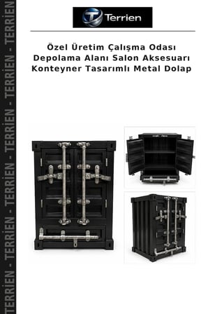 Özel Üretim Çalışma Odası Depolama Alanı Salon Aksesuarı Konteyner Tasarımlı Metal Dolap