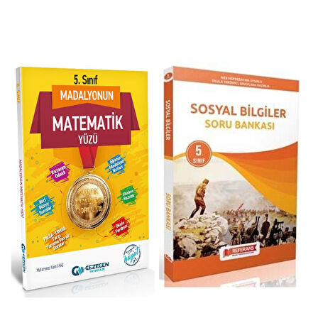 Gezegen 5. Sınıf Madalyonun Matematik Yüzü ve Referans Sosyal Bilgiler Soru Bankası Seti 2 Kitap