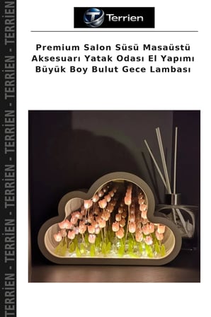 Premium Salon Süsü Masaüstü Aksesuarı Yatak Odası El Yapımı Büyük Boy Bulut Gece Lambası