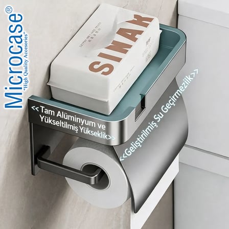 Microcase Duvara Monte Yapışkanlı Tuvalet Kağıdı Askılığı Ve Telefon Tutucu AL5706