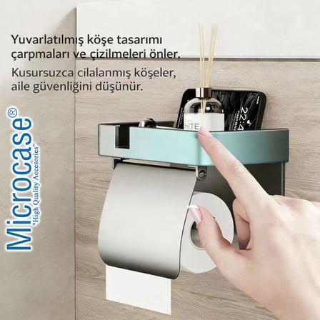 Microcase Duvara Monte Yapışkanlı Tuvalet Kağıdı Askılığı Ve Telefon Tutucu AL5706