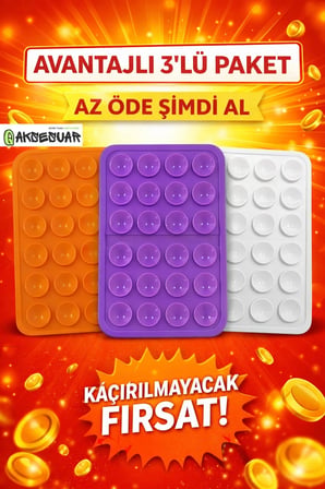 Silikon Vakumlu Telefon Tutucu | Yapışkanlı Kaymaz Vantuzlu Cep Telefonu Sabitleyici (1 ADET)