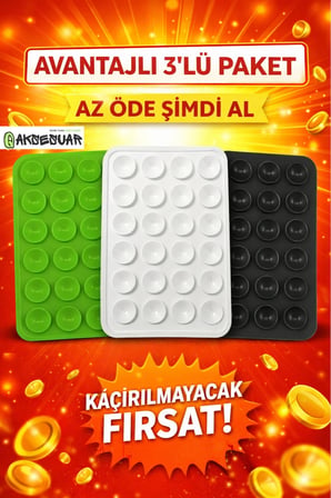 Silikon Vakumlu Telefon Tutucu | Yapışkanlı Kaymaz Vantuzlu Cep Telefonu Sabitleyici (1 ADET)