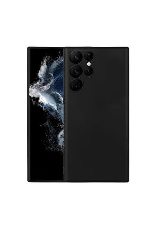 Samsung Galaxy S22 Ultra Uyumlu Silikon Lansman Telefon Kılıfı - Siyah