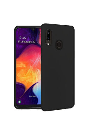 Samsung Galaxy A20 Uyumlu Silikon Lansman Telefon Kılıfı - Siyah