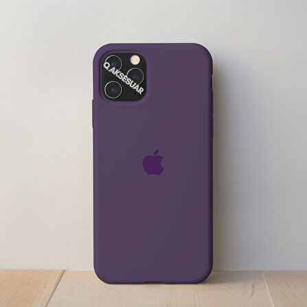 İphone SE 2.Nesil (2020) Uyumlu Içi Kadife Logolu Lansman Silikon Kılıf Kapak 