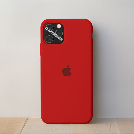 İphone 12 Pro Uyumlu Içi Kadife Logolu Lansman Silikon Kılıf Kapak 