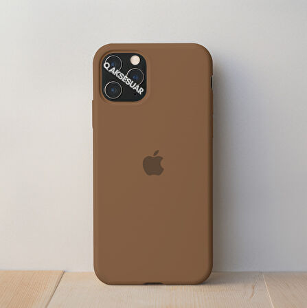 İphone 12 Mini Uyumlu Içi Kadife Logolu Lansman Silikon Kılıf Kapak 