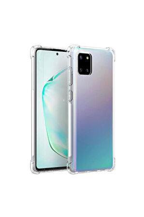 Samsung Galaxy Note 10 Lite Uyumlu Renksiz Silikon Şeffaf Telefon Kılıfı