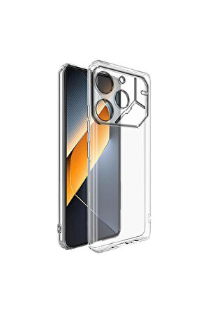 Tecno Pova 6 Pro Uyumlu Renksiz Silikon Şeffaf Telefon Kılıfı