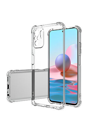Xiaomi Redmi Note 10 Uyumlu Renksiz Silikon Şeffaf Telefon Kılıfı