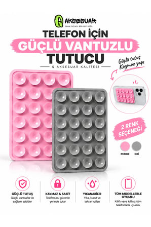 Güçlü Vantuzlu Telefon Tutucu Kaymaz Sabitleyici – Tüm Telefon Modelleri ile Uyumlu (1 ADET)