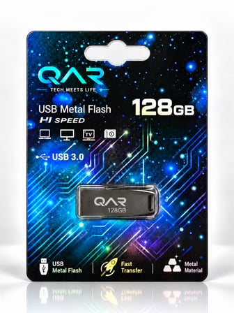 QAR Usb Flash Bellek Metal Siyah 128 GB Usb 3.0 Garantili Güvenli