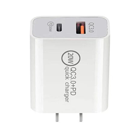 QASUL Turbo 40w Hızlı Şarj Aleti Type-c 20w Hızlı Şarj Cihazı Usb 20 Watt Qc 3.0 Hızlı Şarj Adaptörü teknoadaptör