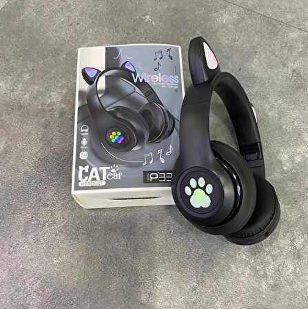 QASUL  P33m Rgb Işıklı Kedi Kulak Kulaküstü Bluetooth Kulaklık PRA-4126465-006878