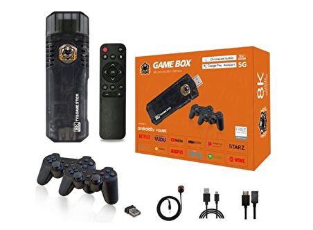 QASUL GAME BOX 5g 8k Ultra Hd Tv Box + Game Box Android Tv + Oyun Konsolu 2in1 gamebox8k