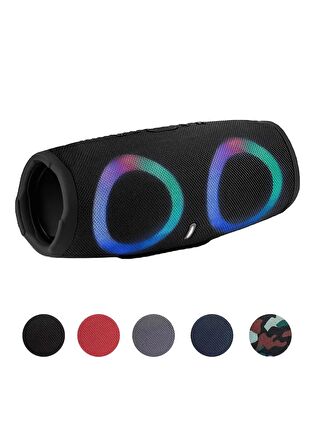 QASUL Charge 5 Taşınabilir Bluetooth Kablosuz Hoparlör RGB Işıklı USB+SD Destekli Extra Bass