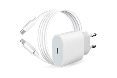 QASUL phone Kablo Adaptör Set Iphone 11 / 12 / 13 / Pro / Pro Max Uyumlu Şarj Aleti Seti 20W