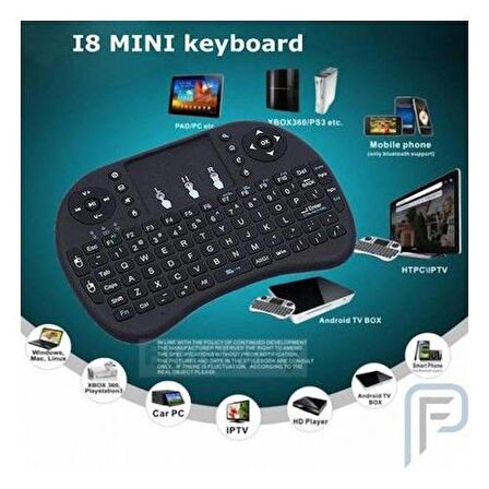 QASUL  Işıklı Kablosuz Mini Klavye Tv Televizyon Ps3 Dokunmatik Mouse PS3