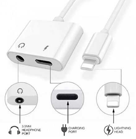 QASUL  Iphone/ipad Lightning Kulaklık Ve Şarj Çevirici Dönüştürücü Çoğal