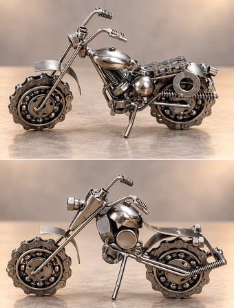 Delux Serisi Konsept Süs Hatıra Eşya Ev Dekoru Metal Bilyeli Motor Orta Boy